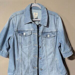 St Johns Bay short sleeve denim jacket size OX